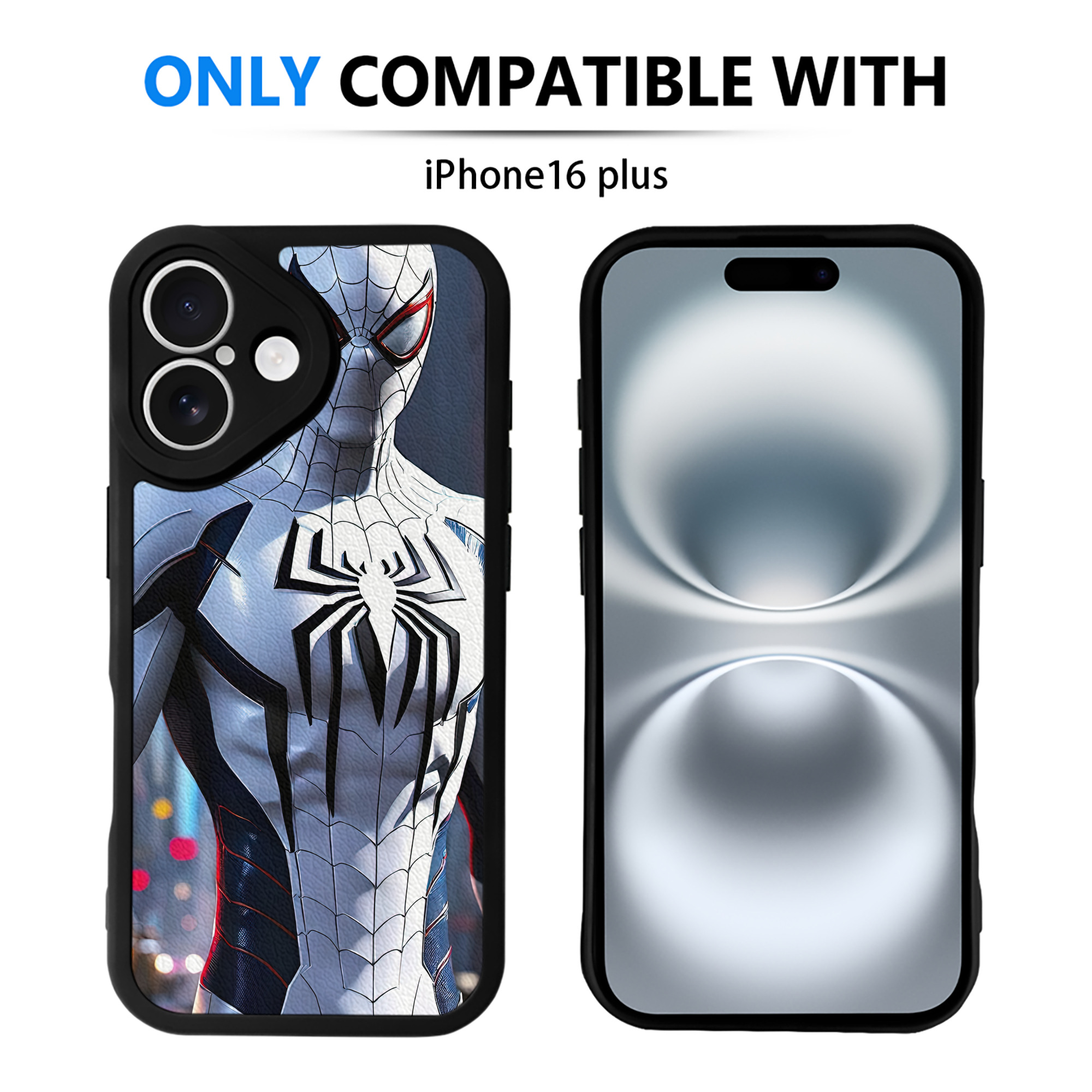 （画像用） Spider Man スパイダーマン 【iPhone 16シリーズ対応】シリコンスマホケース（レザー調） 材質：シリコン